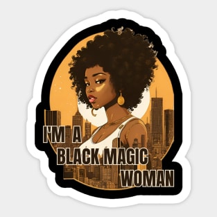 Black Magic Woman Golden Sticker